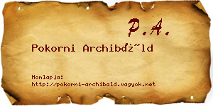 Pokorni Archibáld névjegykártya